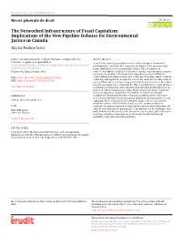Implications of the New Pipeline Debates for Environmental Justice in Canada Dayna Nadine Scott