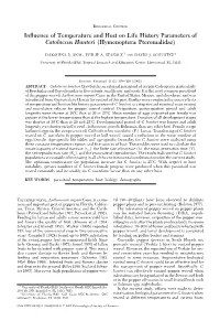 Influence of Temperature and Host on Life History Parameters