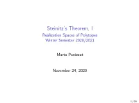 Steinitz's Theorem, I