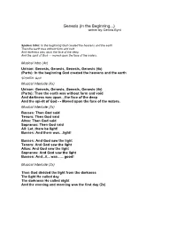Genesis (In the Beginning...) Written By: Dennis Byrd