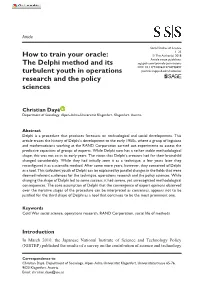 How to Train Your Oracle: the Delphi Method and Its Turbulent Youth in Operations Research and the Policy Sciences