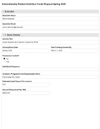 Instructionally Related Activities Funds Request Spring 2020 Submitter 1. Basic Details