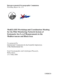 Medgloss Workshop and Coordination Meeting for the Pilot Monitoring Network System of Systematic Sea Level Measurements in the Mediterranean and Black Seas