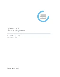 Openhpc (V1.0) Cluster Building Recipes