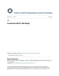 An Interview with Dr. Allen Bergin