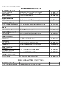 Autres Structures Medecins Generalistes