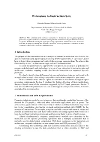Extensions to Instruction Sets
