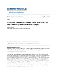 Extratropical Transition of Southwest Pacific Tropical Cyclones. Part I