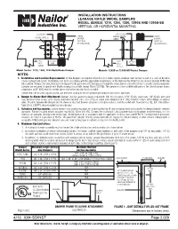 Installation Instructions, Model Series