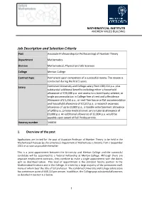 Job Description and Person Specificationselection Criteria