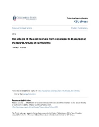 The Effects of Musical Intervals from Consonant to Dissonant on the Neural Activity of Earthworms