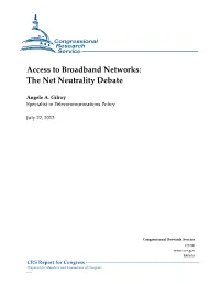 The Net Neutrality Debate