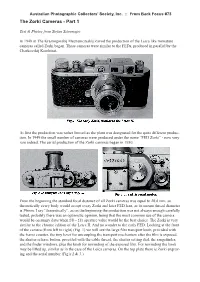 The Zorki Cameras - Part 1