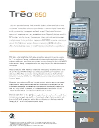 Treo 650 GSM Data Sheet