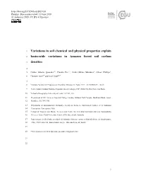 Variations in Soil Chemical and Physical Properties Explain Basin