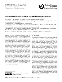 Assessment of Weather-Related Risk on Chestnut Productivity