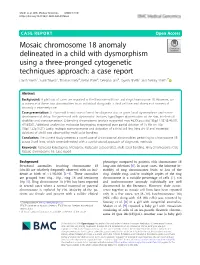Mosaic Chromosome 18 Anomaly Delineated in a Child With