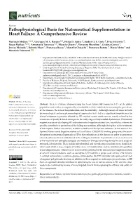 Pathophysiological Basis for Nutraceutical Supplementation in Heart Failure: a Comprehensive Review
