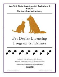 Pet Dealer Licensing Program Guidelines
