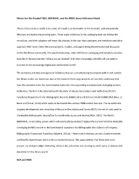 RDA, BIBFRAME, and the FRBR Library Reference Model The