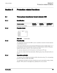 Section 5 Protection Related Functions