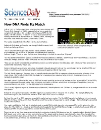 How DNA Finds Its Match