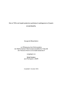 Inaugural-Dissertation Zur Erlangung Des Doktorgrades Der