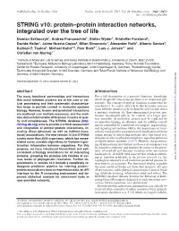 STRING V10: Protein–Protein Interaction Networks, Integrated