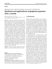 Synthesis and Applications of Graphene Quantum Dots: a Review