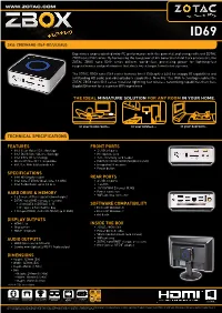 Technical Specifications Features