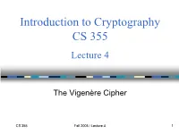The Vigenère Cipher