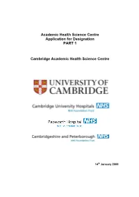 Academic Health Science Centre Application for Designation PART 1