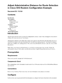Adjust Administrative Distance for Route Selection in Cisco IOS Routers Configuration Example