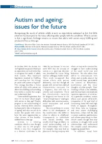 Autism and Ageing