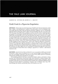 Dodd-Frank Is a Pigouvian Regulation
