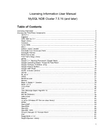Mysql NDB Cluster 7.5.16 (And Later)