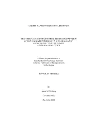Professional Soccer Ministries: the Deconstruction of Secularization Through the Globalization of Soccer in Conjuction with a Biblical Worldview