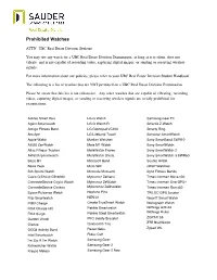Prohibited Watches List