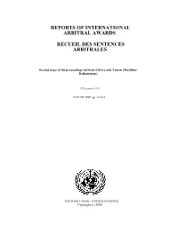 Second Stage of the Proceedings Between Eritrea and Yemen (Maritime Delimitation)