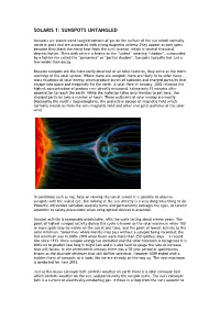 Solaris 1: Sunspots Untangled