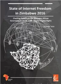 State of Internet Freedom in Zimbabwe 2016