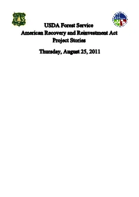 USDA Forest Service American Recovery and Reinvestment Act