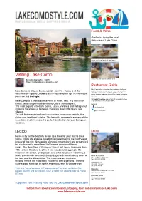 Visiting Lake Como
