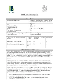 AVDC Sub Groups Local Lettings Policy