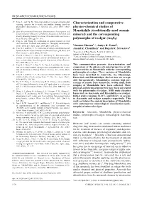 Characterization and Comparative Physico-Chemical Studies Of