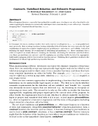 Contracts, Undefined Behavior, and Defensive Programming
