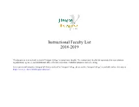Instructional Faculty List 2018-2019