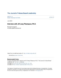 Interview with Jill Long Thompson, Ph.D