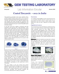 Lab Information Circular Coated Tanzanite