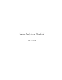 Linear Analysis on Manifolds